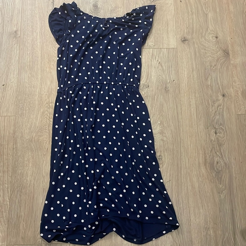 Navy blue polka dot dress old navy kids size 14